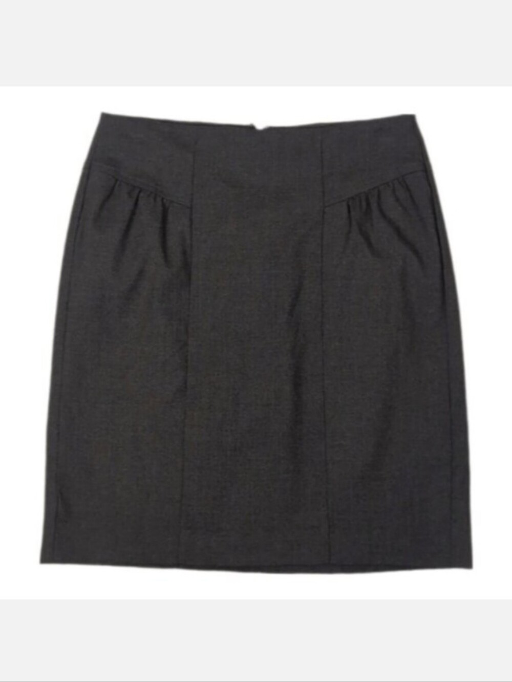Banana Republic Pencil Skirt Ruched Panel Above Knee Charcoal Stretch Size 4